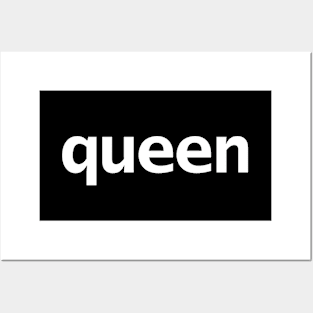 Queen Minimal Typography White Text Posters and Art